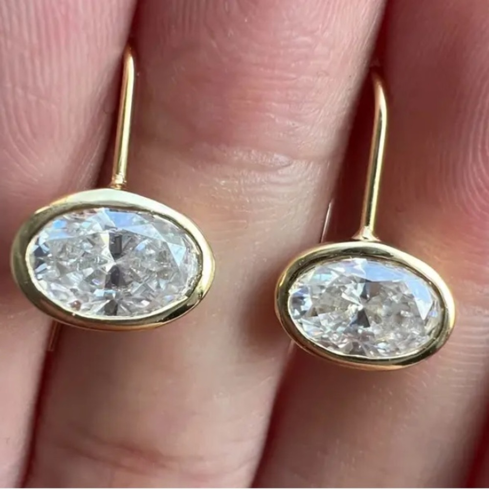 Champagne Crystal & 18k Gold Plated Drop Earrings